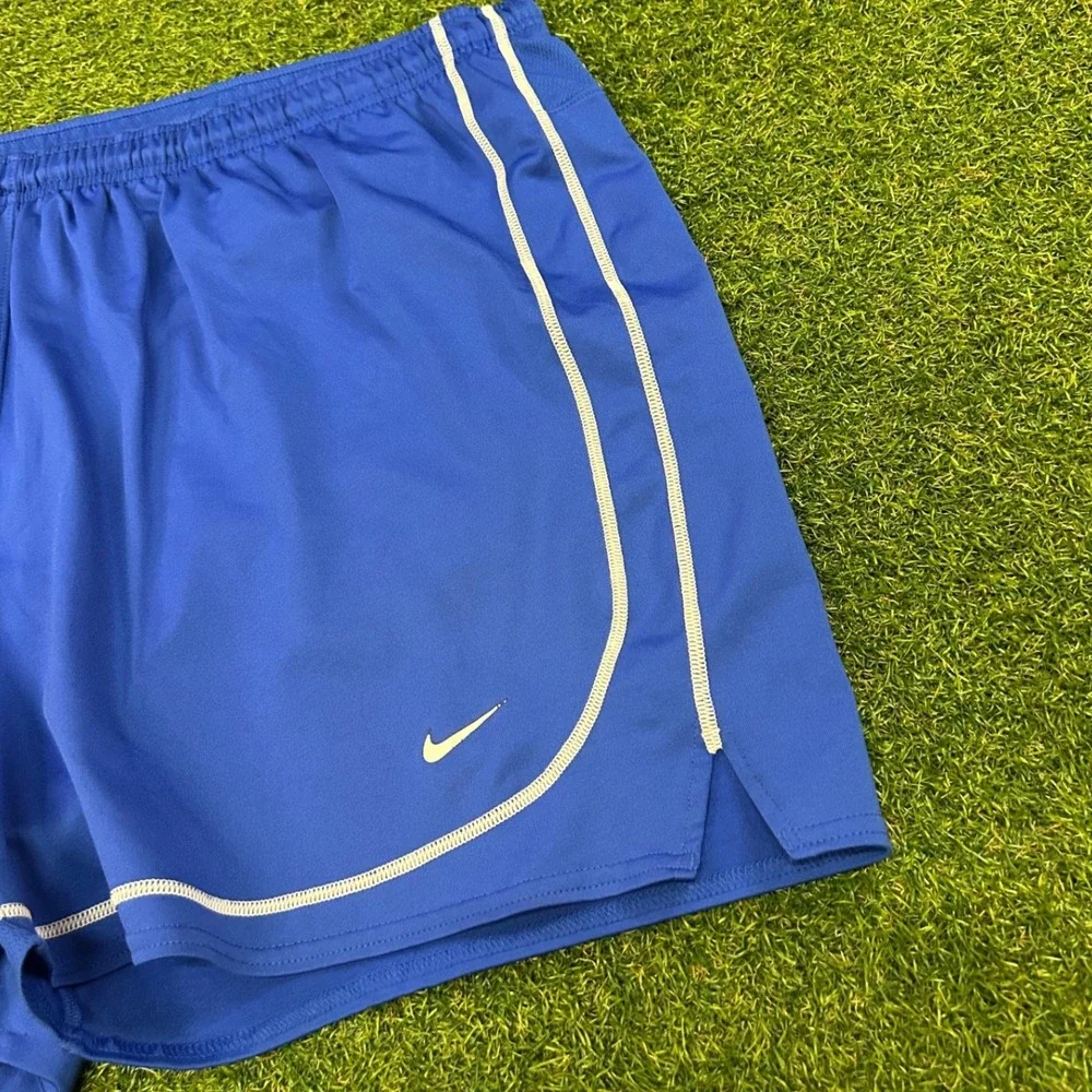 Nike Team Fit Dry Running Short Men Large Blue White Piping Athletic Gym Workout